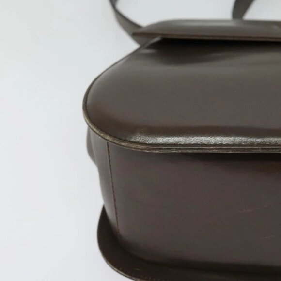 Salvatore Ferragamo Gancini Shoulder Bag Leather Brown Gold - Picture 8 of 15